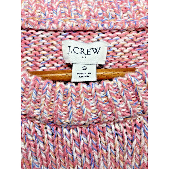 J. Crew Casual Sweater Womens Pink White Blue Long Sleeve Crewneck Sweater SMALL - Picture 5 of 7
